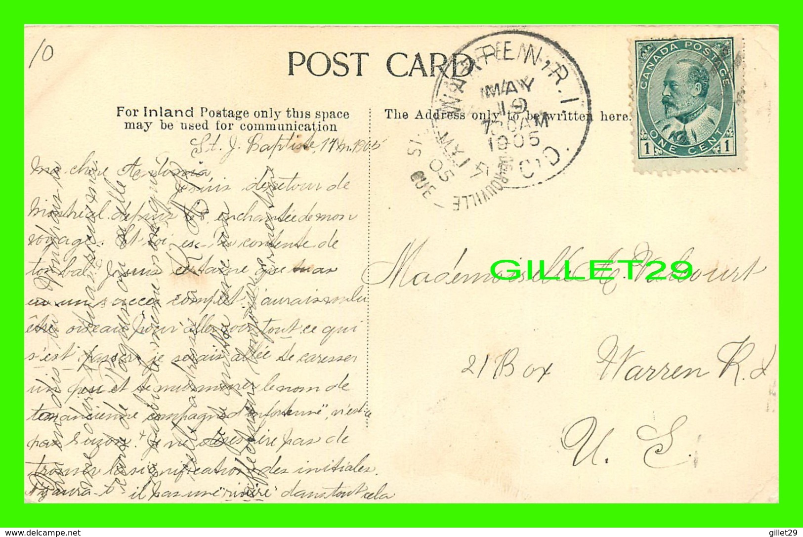 THOUSAND ISLANDS, ONTARIO - AMONG THE 1000 ISLANDS - WELL ANIMATED - TRAVEL IN 1905 - ILLUSTRATED POST CARD CO - - Thousand Islands