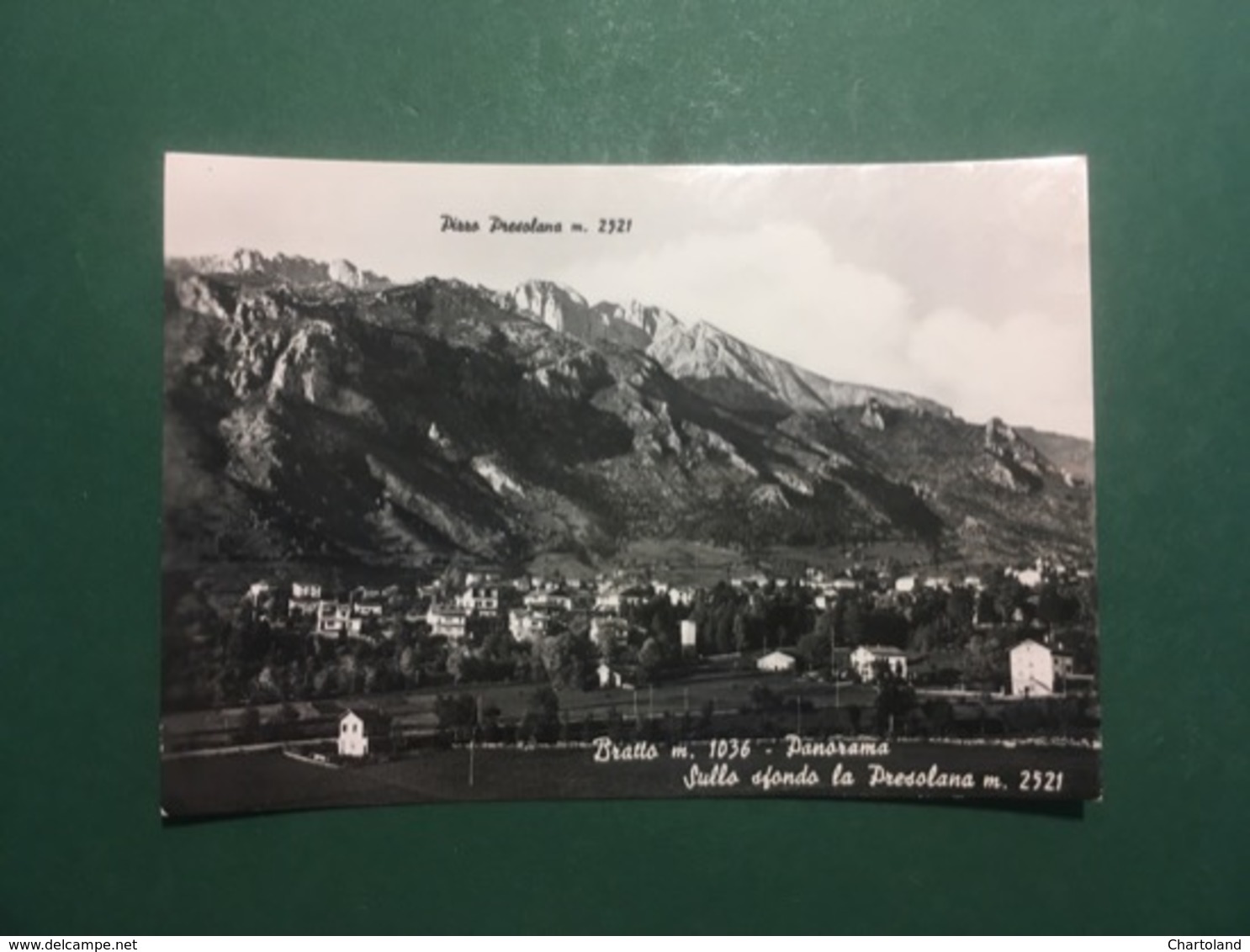 Cartolina Bratto - Panorama - Sullo Sfondo La Presolana - 1959 - Bergamo