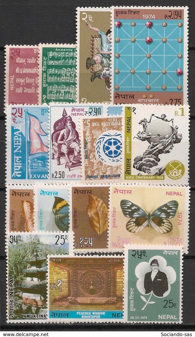 Nepal - 1974 - N° Yv. 270 à 283 - Année Complète 1974 - Neuf Luxe ** / MNH / Postfrisch - Nepal