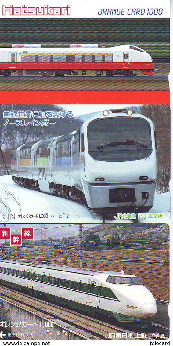 3 Carte Prépayée JAPON Différentes * CHEMIN DE FER (LOT TRAIN A-5) JAPAN * 3 TRAIN DIFFERENT PHONECARDS - Treinen
