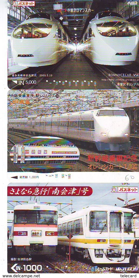 3 Carte Prépayée JAPON Différentes * CHEMIN DE FER (LOT TRAIN A-15) JAPAN * 3 TRAIN DIFFERENT PHONECARDS - Trenes