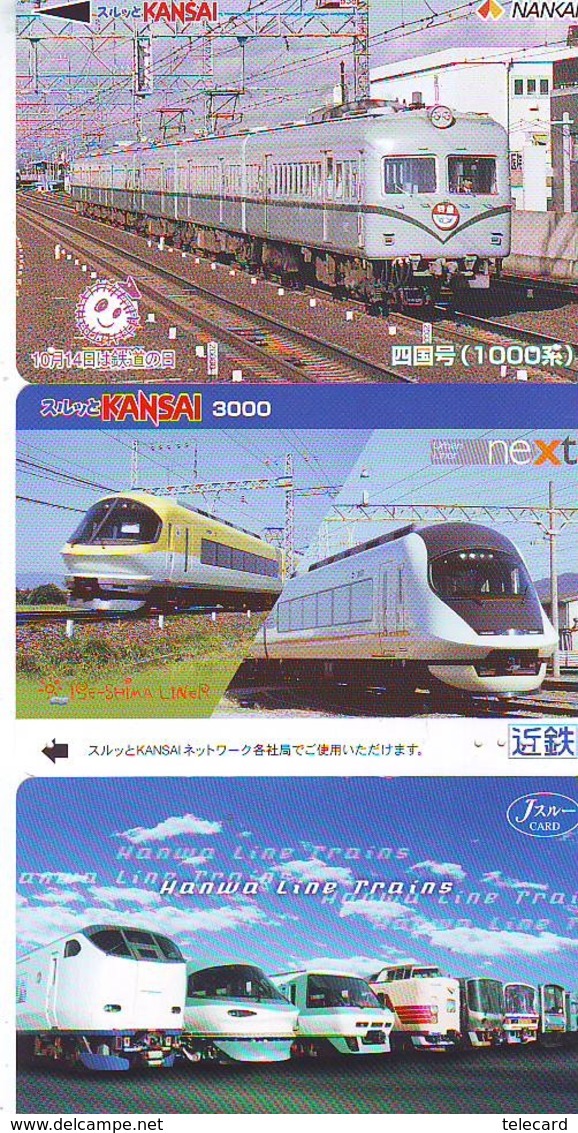 3 Carte Prépayée JAPON Différentes * CHEMIN DE FER (LOT TRAIN A-20) JAPAN * 3 TRAIN DIFFERENT PHONECARDS - Eisenbahnen