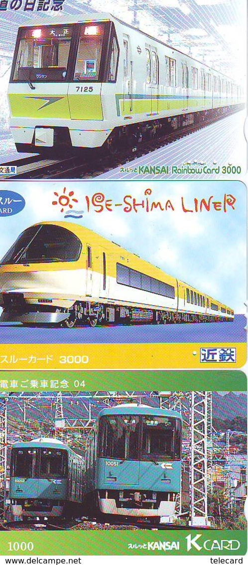 3 Carte Prépayée JAPON Différentes * CHEMIN DE FER (LOT TRAIN A-32) JAPAN * 3 TRAIN DIFFERENT PHONECARDS - Trenes