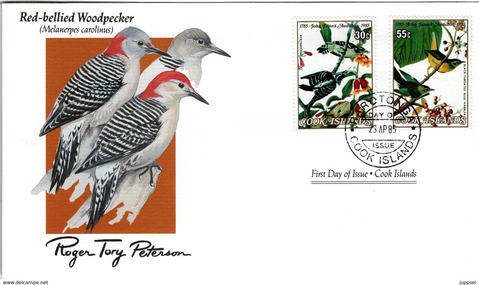 FDC  COOK ISLANDS  Birds  /  Oiseaux,  , Lettre De Première Jour, ÎLES COOK    MELANERPES CAROLINUS - Sperlingsvögel & Singvögel