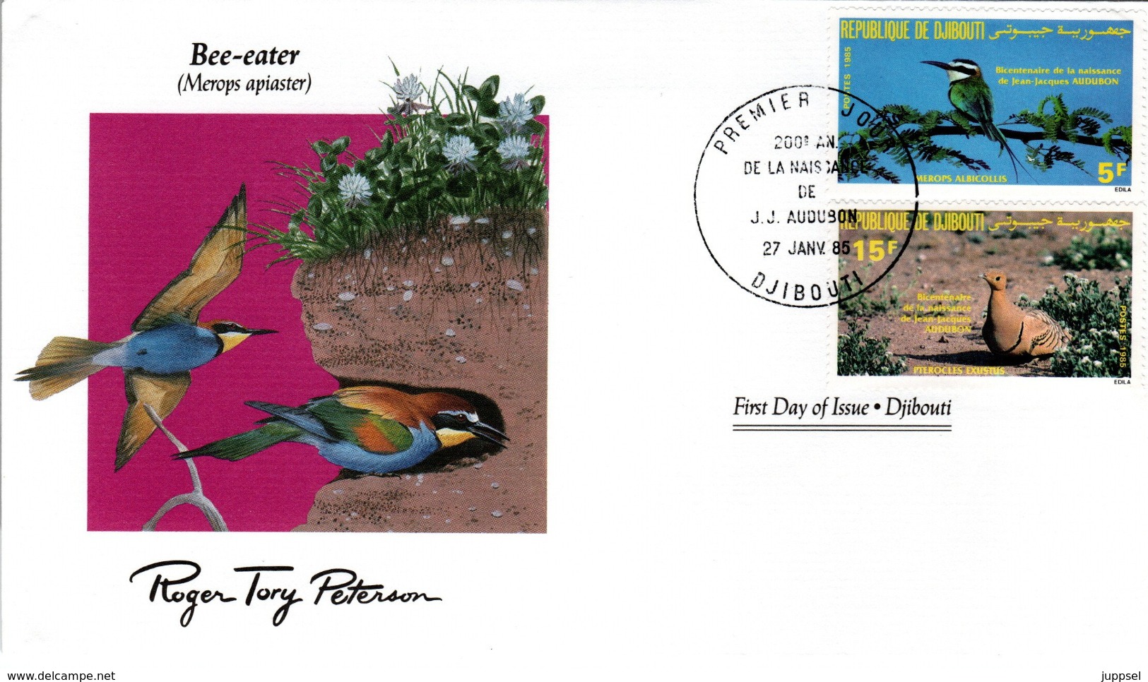 FDC  DJIBOUTI  Birds  /  Oiseaux,  Lettre De Première Jour,  MEROPS APIASTER - Sonstige & Ohne Zuordnung