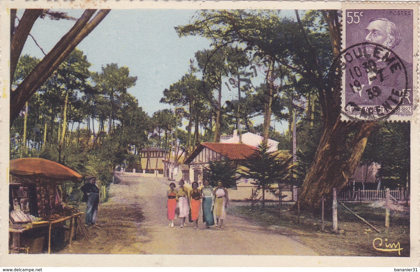 CPA 17 @ RONCE LES BAINS - Avenue De La Cèpe En 1938 - Timbre 55 C - Léon Gambetta - Y&T 378 - Autres & Non Classés