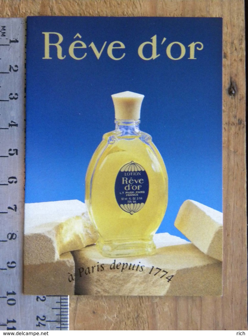 Carte Parfumée - L.T. PIVER - Rêve D'Or  - Pub Parfumerie Bonnetain  21 Auxonne - Calendrier 1995 - Non Classés