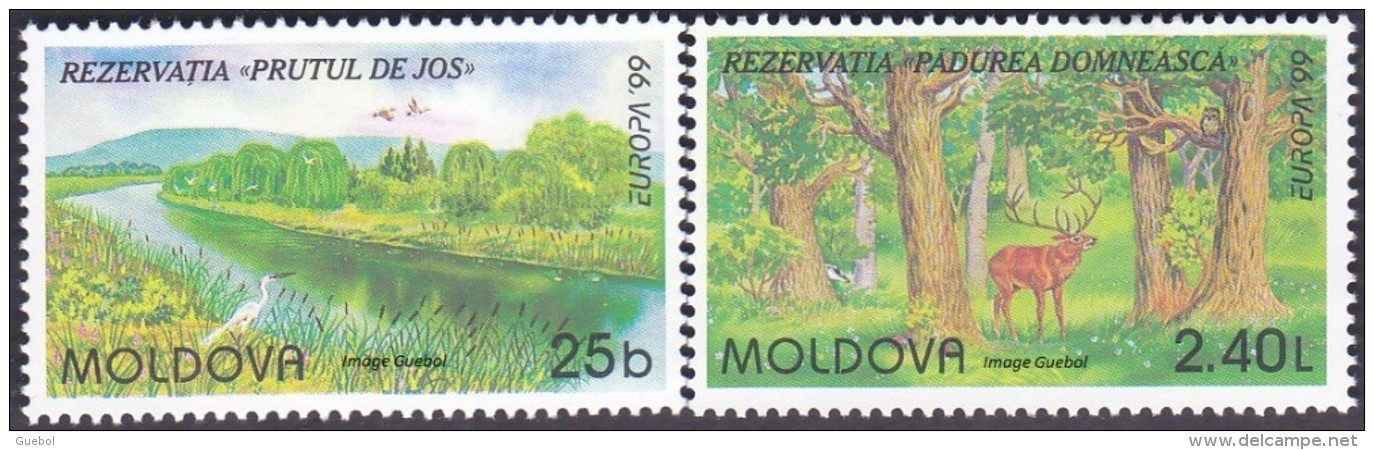 CEPT / Europa 1999 Moldavie N° 263 Et 264 ** Réserves Et Parcs Naturels - 1999