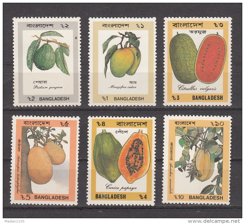 BANGLADESH, 1990,  Fruits, Fruit Series,  Set 6 V, MNH, (**) - Frutta