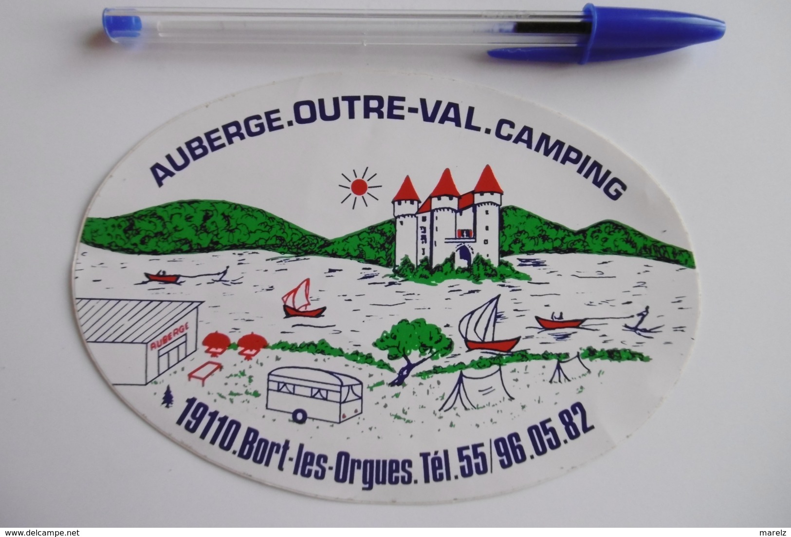 Autocollant Stickers - Auberge OUTRE-VAL Camping BORT-LES-ORGUES 19 CORREZE - Autocollants