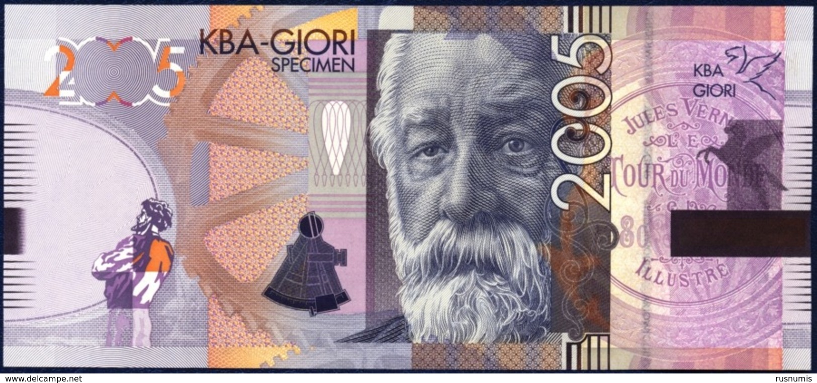 KBA GIORI SPECIMEN TEST NOTE JULES VERNE UNC - Andere & Zonder Classificatie