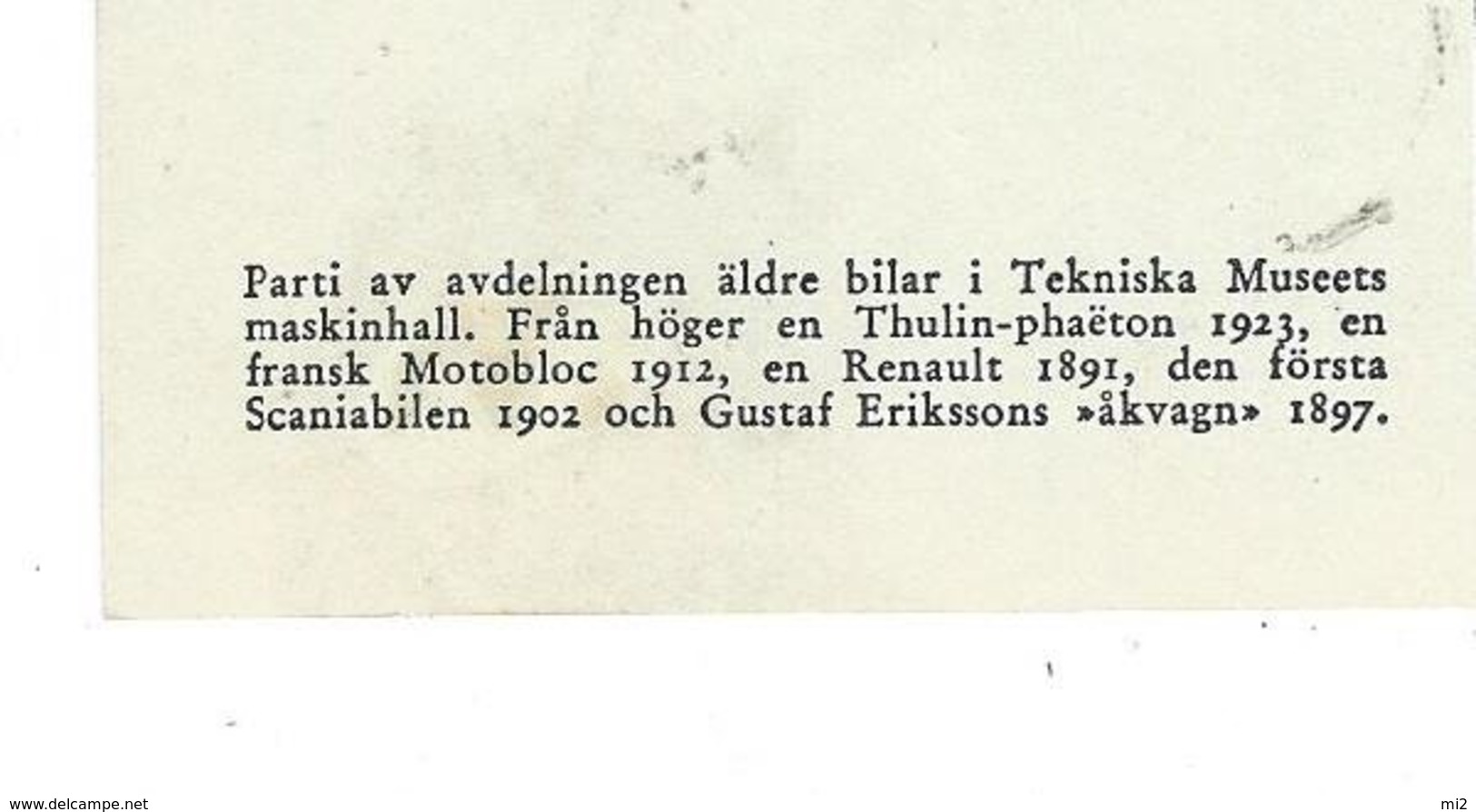 Suede Stockholm Tekniska Museets Automobiles Anciennesthulin Phaeton 1923,motobloc 1912, Renault 1891,frsta Scaniabilen - Suède