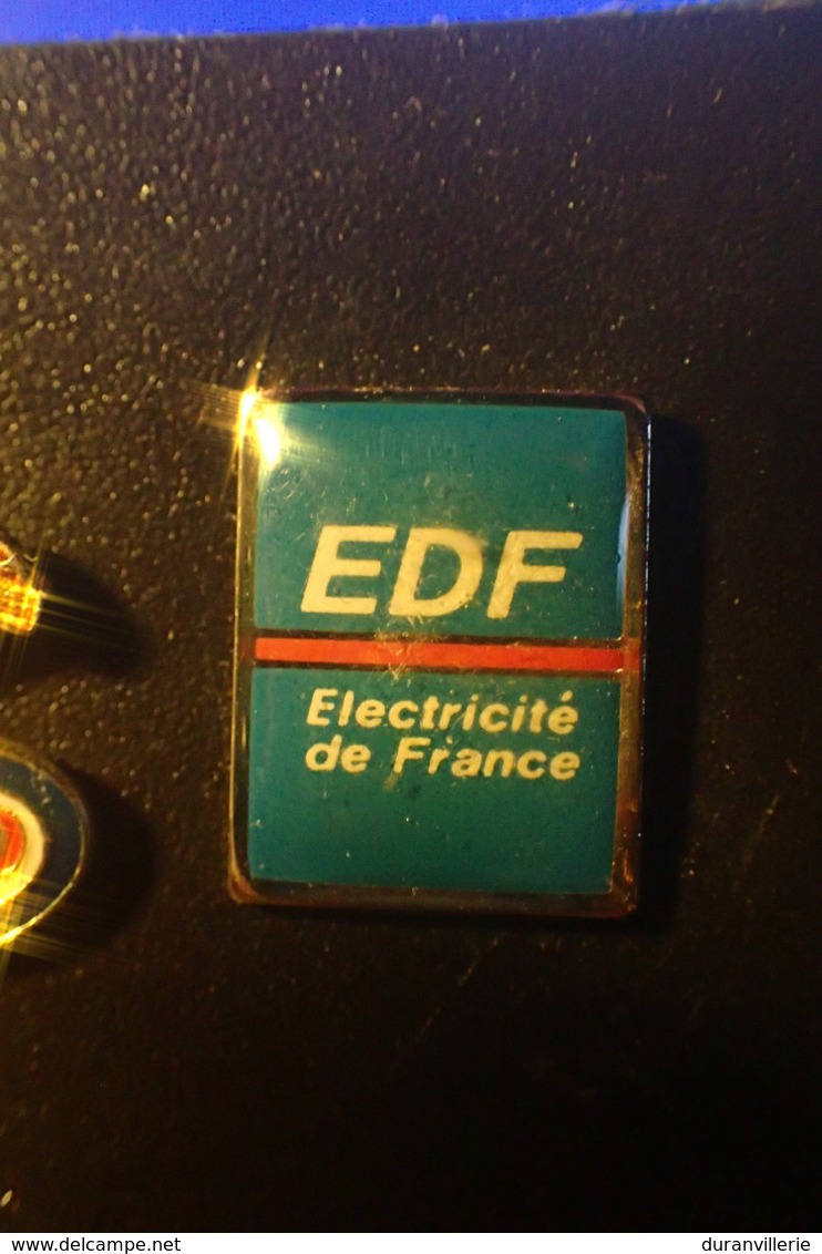 PINS EDF électricité De France Logo / Base Argentée - EDF GDF