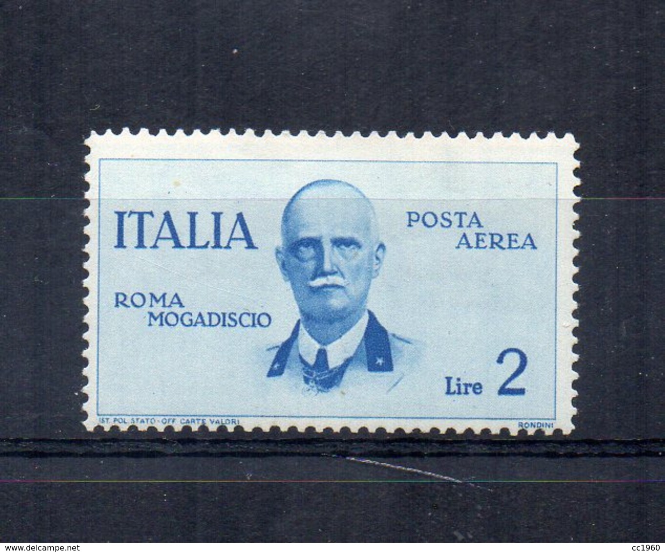 Italia - Regno - 1934 - Volo Roma - Mogadiscio - 2 Lire - Posta Aerea - Nuovo - Linguellato * - (FDC17229) - Luchtpost