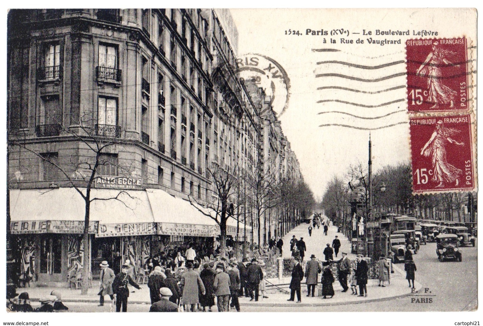 CPA 75 PARIS 15e Métropolitain Nord Sud Porte De Versailles Le Boulevard Lefèvre à La Rue De Vaugirard 1933 Ed. F.F. - Arrondissement: 15