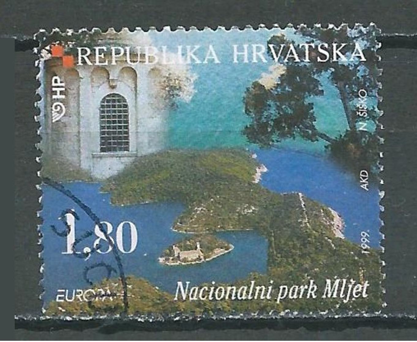 Croatie YT N°468 Europa 1999 Réserves Et Parcs Naturels Oblitéré ° - 1999