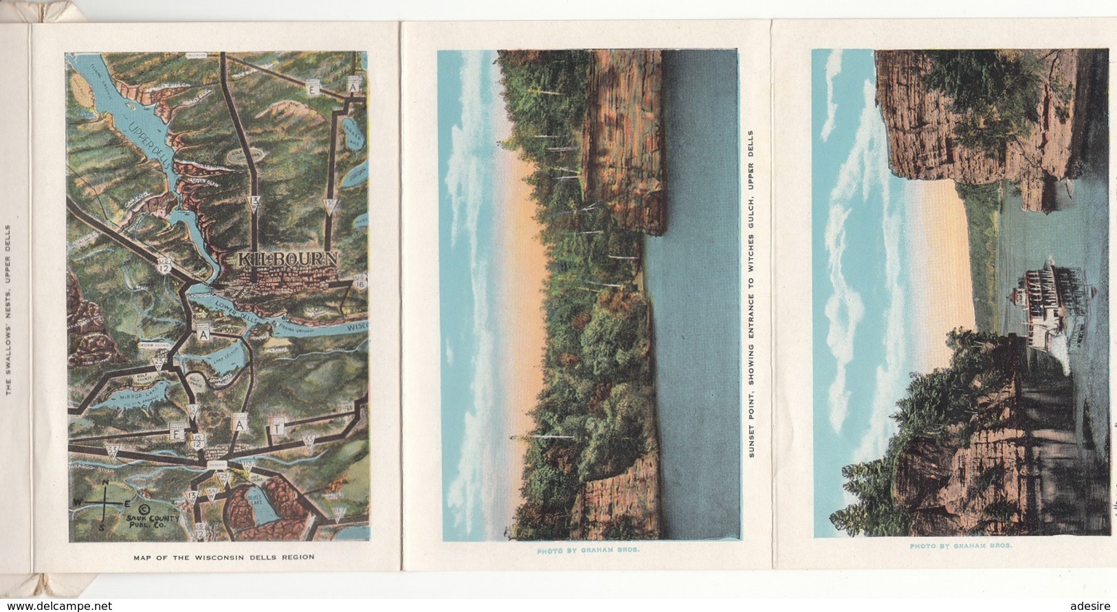 PICTURESQUE DELLS OF THE WISCONSIN RIVER, Mappe Mit 18 Ansichtskarten/Ansichten, Komplette Mappe Gel.1932 V. Milwa ... - Milwaukee