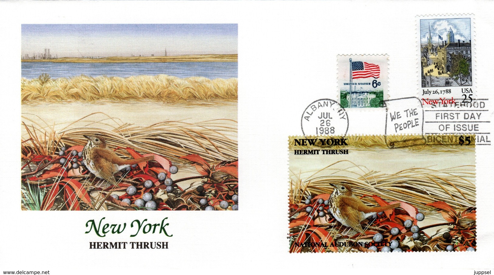 FDC   USA   Birds  /    Lettre De Première Jour, L'ETATS-UNIS, Oiseaux  1988 - Sperlingsvögel & Singvögel