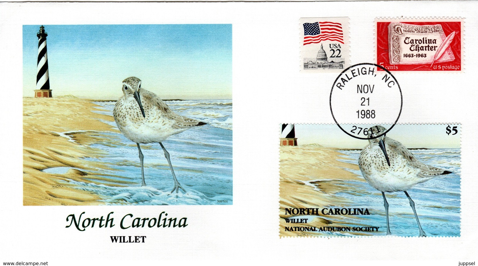 FDC   USA   Birds  /    Lettre De Première Jour, L'ETATS-UNIS, Oiseaux  1988 - Möwen