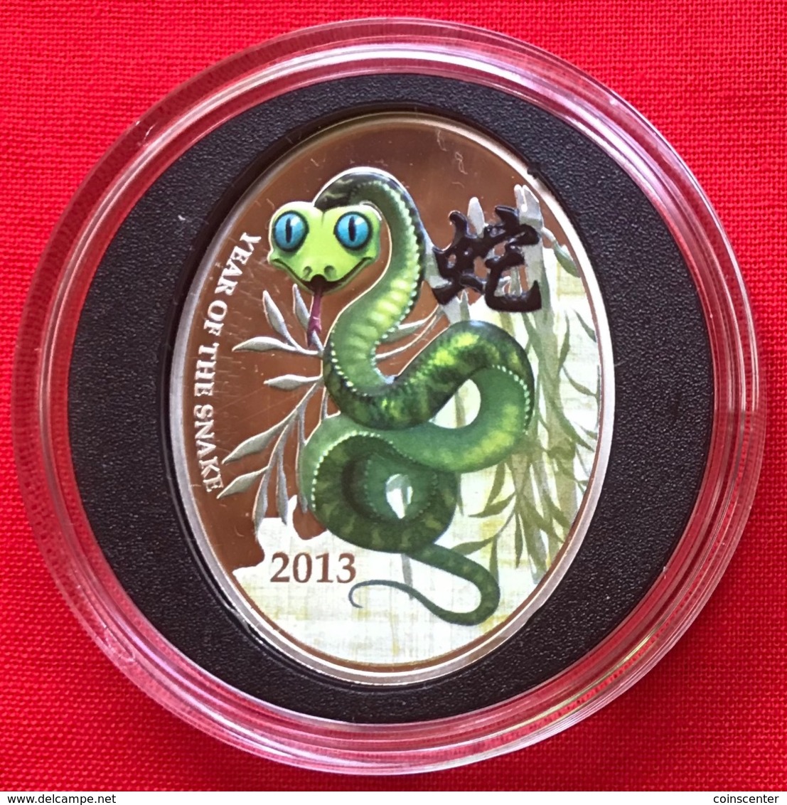 Niue 1 Dollar 2013 "Lunar Calendar - Chinese Snake" Colored Ag PROOF - Niue