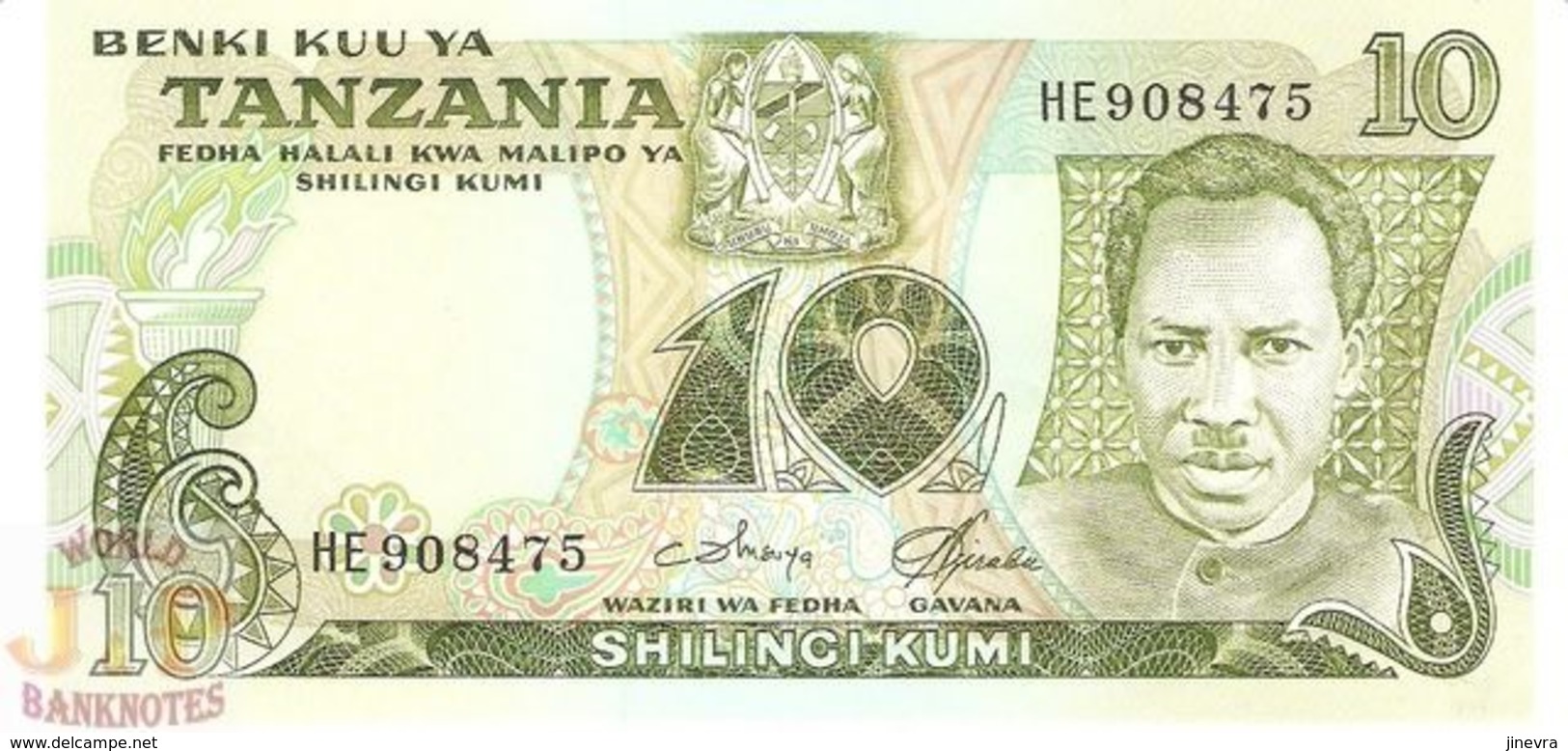 TANZANIA 10 SHILINGI 1978 PICK 6c UNC - Tanzania