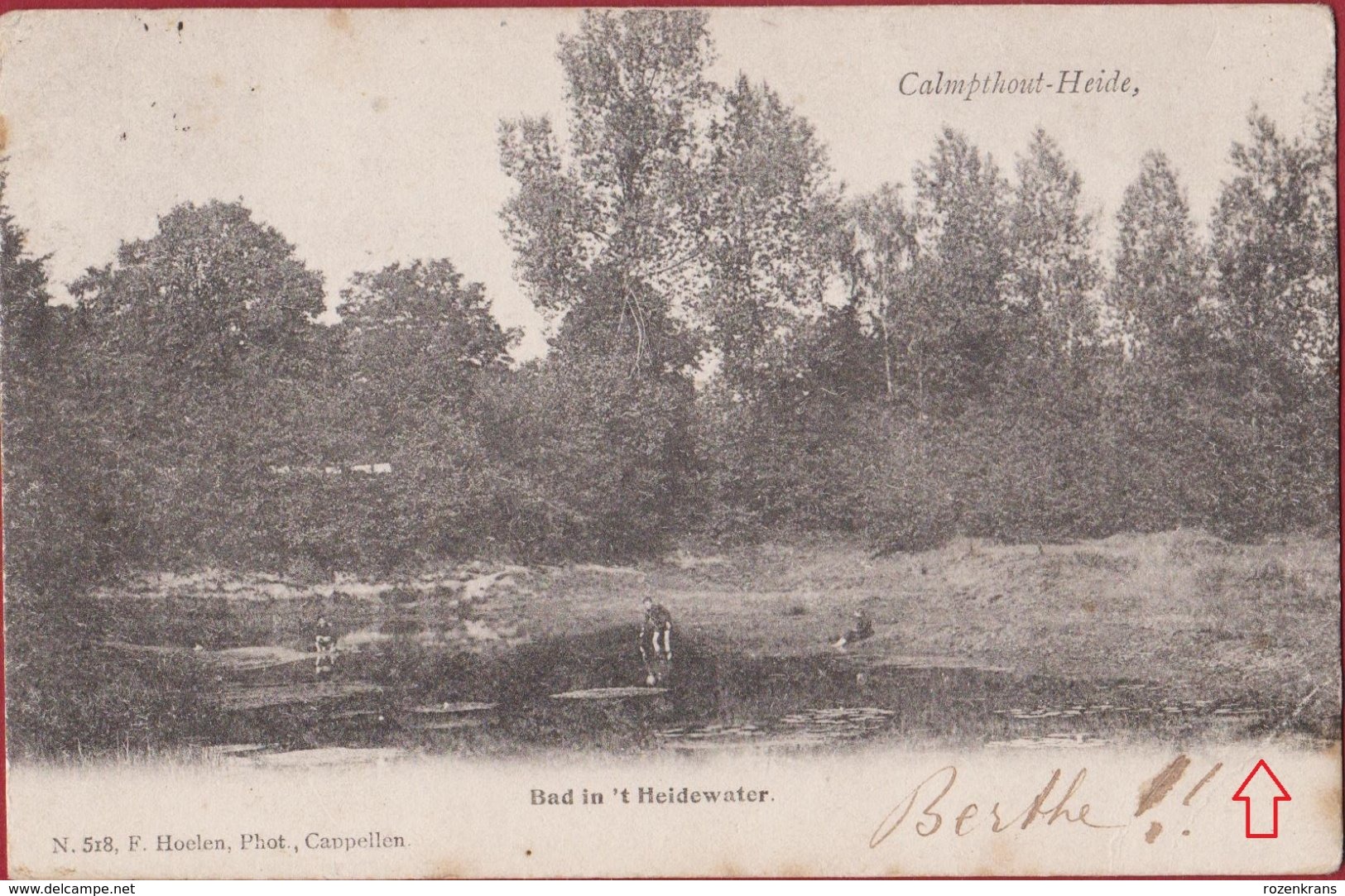 Kalmthout Heide Calmpthout Bad In 't Heidewater Hoelen Cappellen ZELDZAAM 1903 (kreukje) - Kalmthout