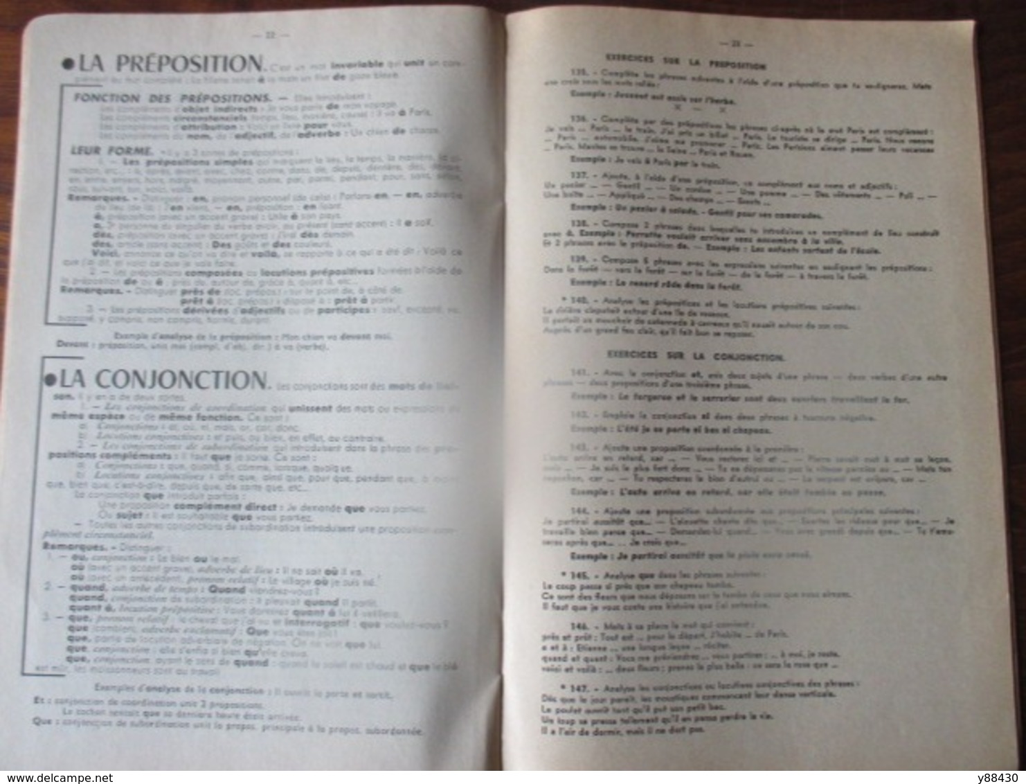 livret  LA GRAMMAIRE EN 18 LECONS de 1961  - Collection "L'Essentiel"  - 38 pages -14 photos