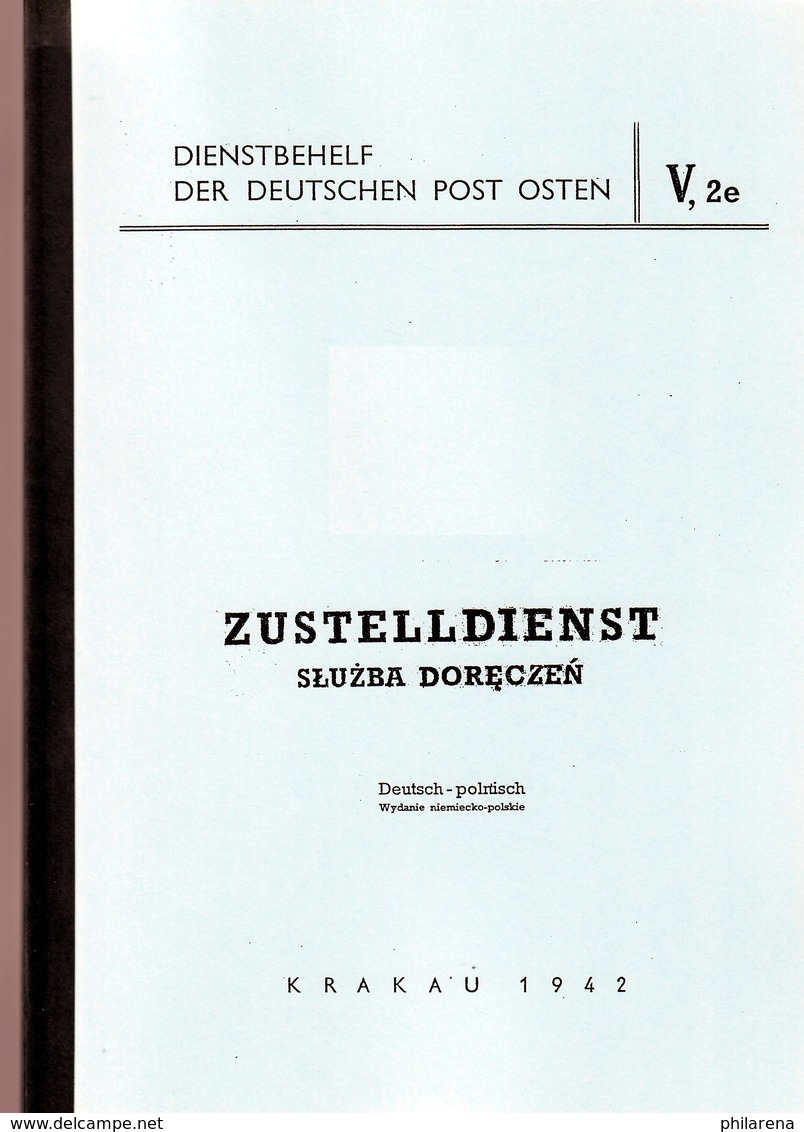 ArGe Generalgouvernement: Zustelldienst; Dt-Poln; Dienstbehelf, Nachdruck, H26 - Besetzungen 1938-45