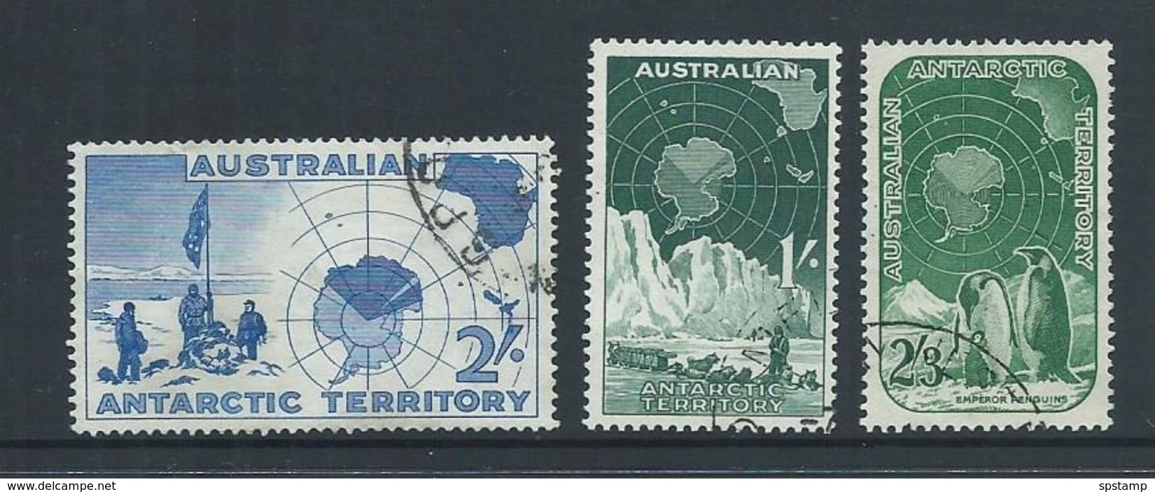 Australian Antarctic Territory 1957 - 1961 Pre Decimals 1/- 2/- & 2/3 High Values FU - Used Stamps