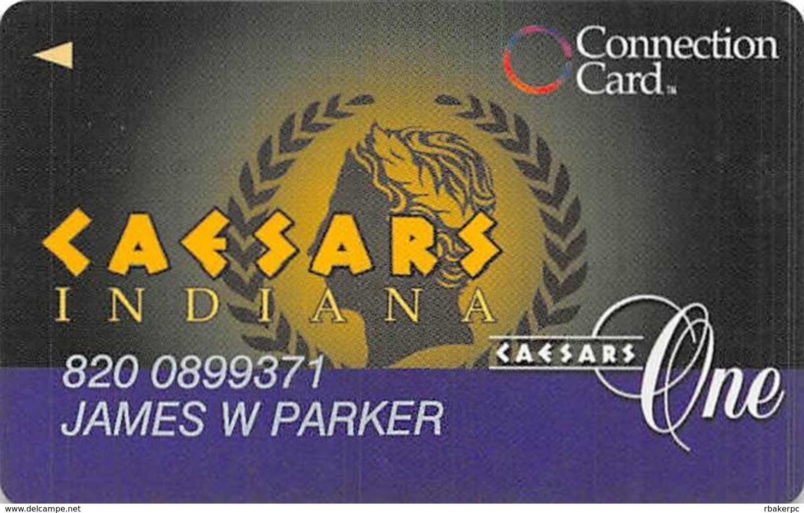 Caesars Casino - Corvdon, IN - Caesars One Slot Card With Purple Strip - Casino Cards