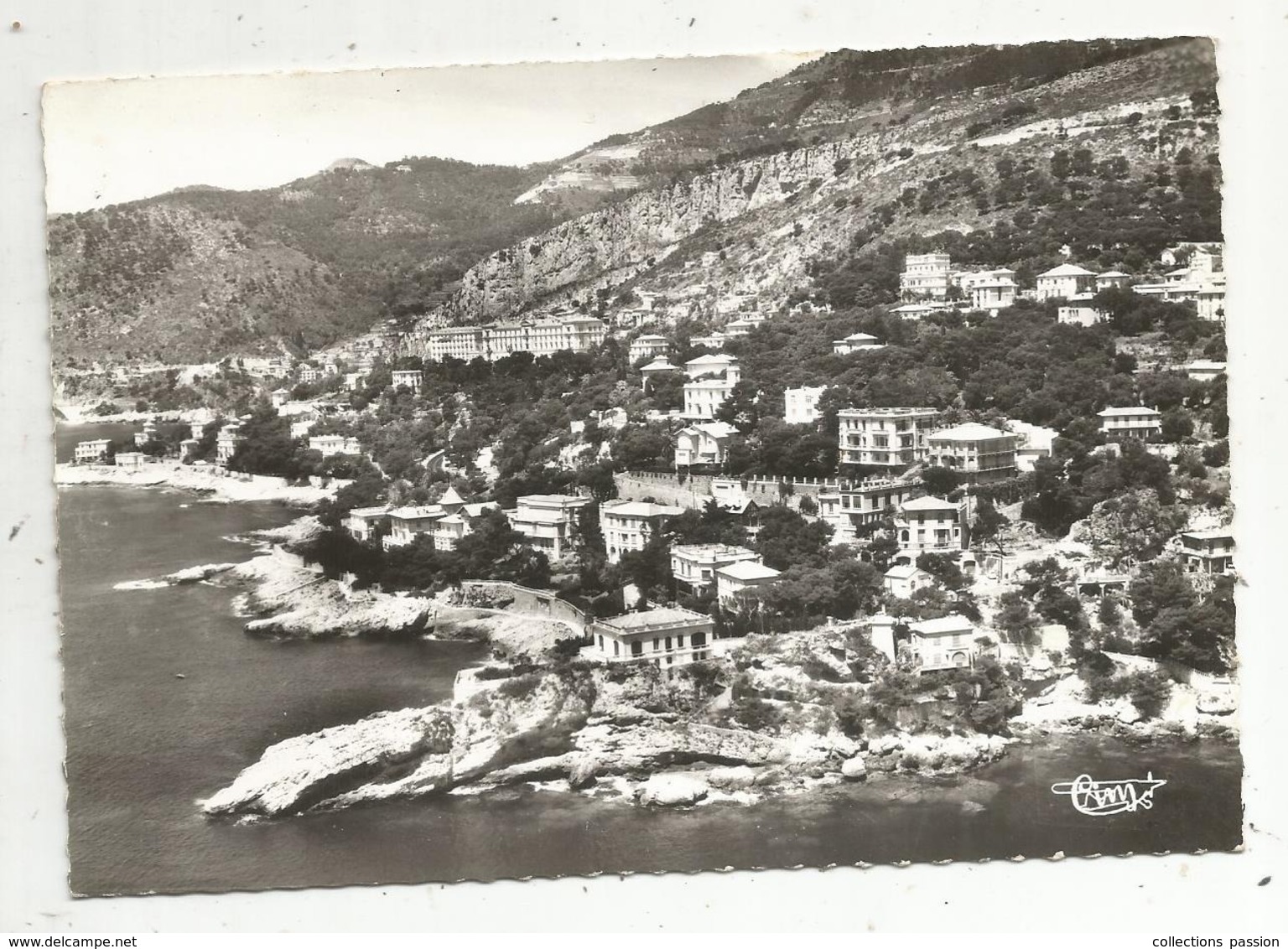 Cp, 06 , CAP D'AIL ,le Cap ROGNOSO Et Les Villas , Vue Aérienne , Voyagée 1966 - Cap-d'Ail