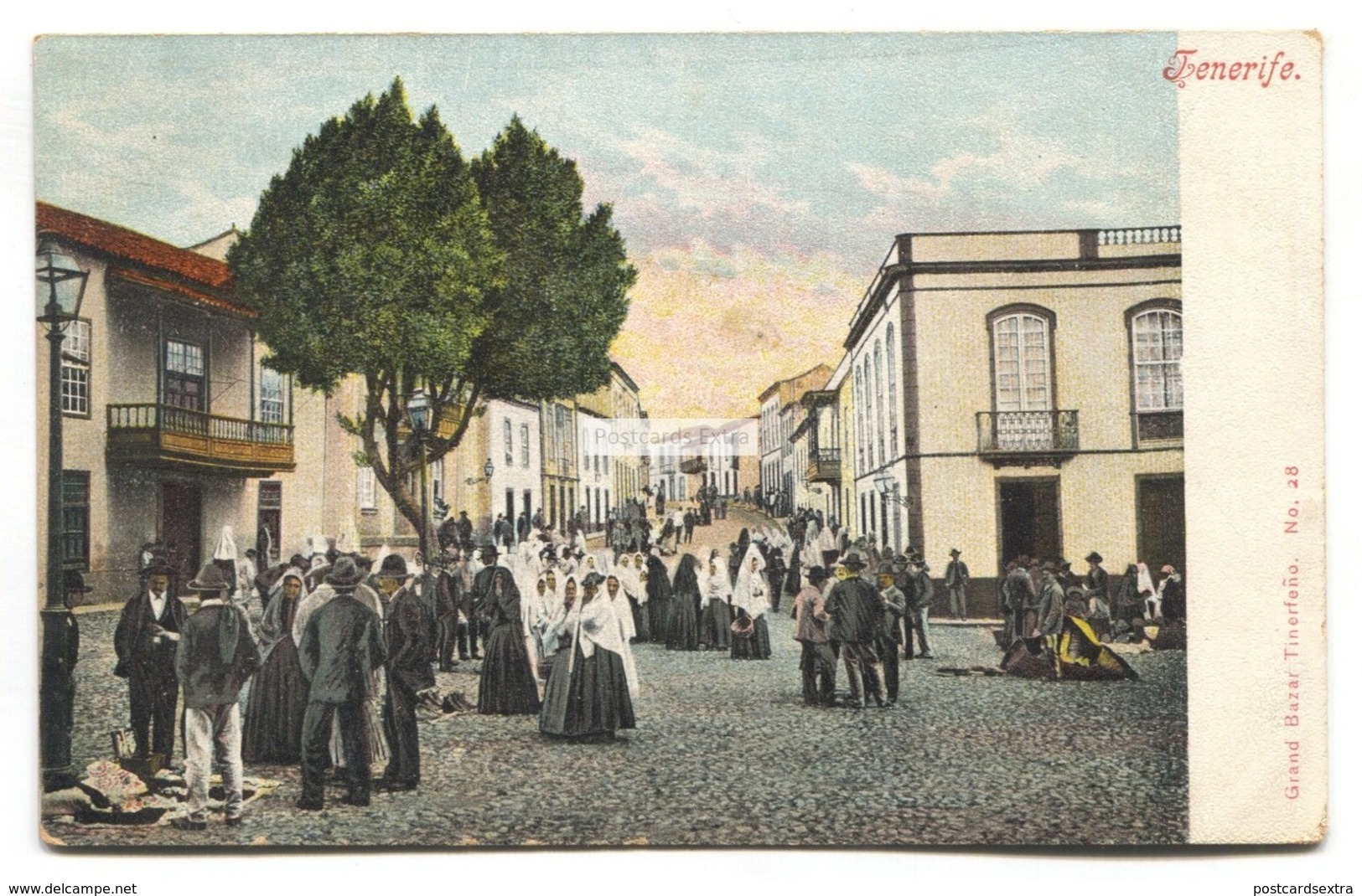 Tenerife - Street Scene, Market - Early Postcard Published By Grand Bazar Tinerfeno - Tenerife