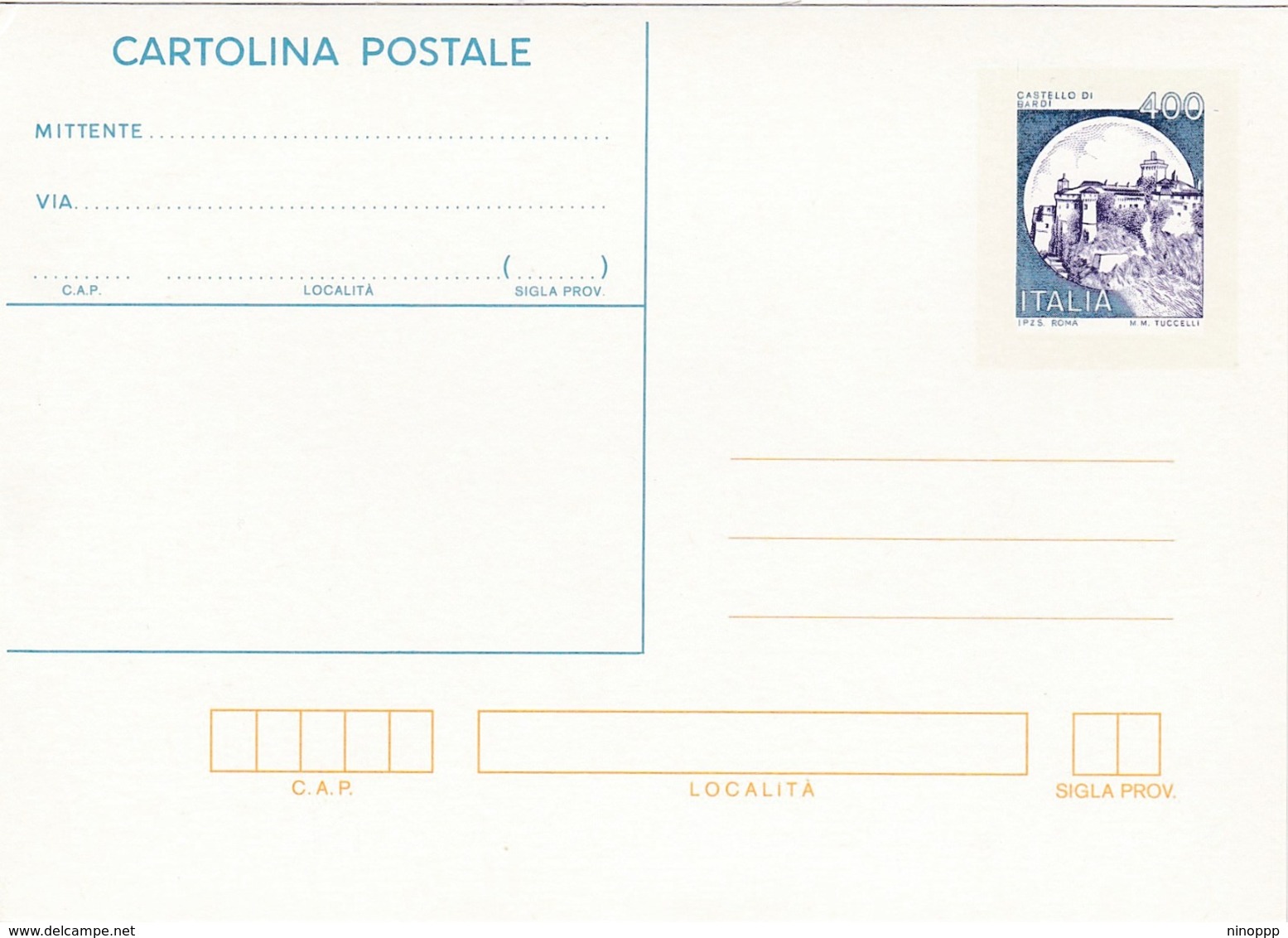Italy CP 57 1984 Bardi Castle , Cartolina Postale,mint - Stamped Stationery