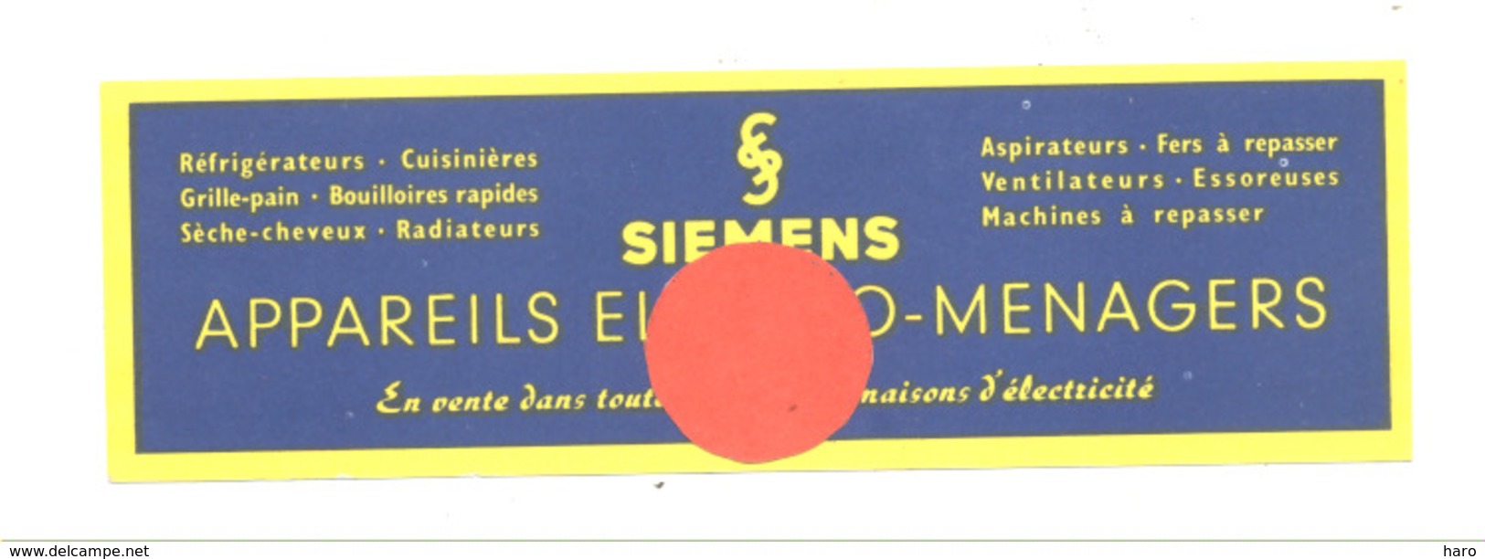 Marque-pages Publicitaire -" SIEMENS " Radio , TV, Electro Ménagers,... (b260/3) - Bladwijzers