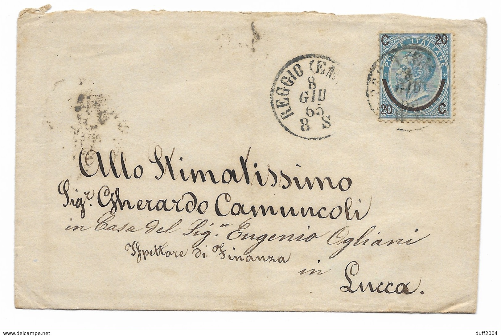 DA REGGIO EMILIA A LUCCA - 8.1.1865. - Modena