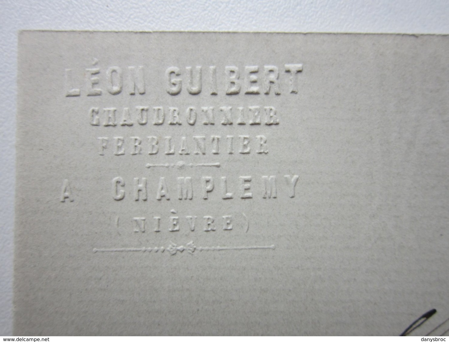 LEON GUIBERT CHAUDRONNIER FERBLANTIER à Champlemy (58) Lettre Du ? Commande De Vin -  Document Signé - Petits Métiers