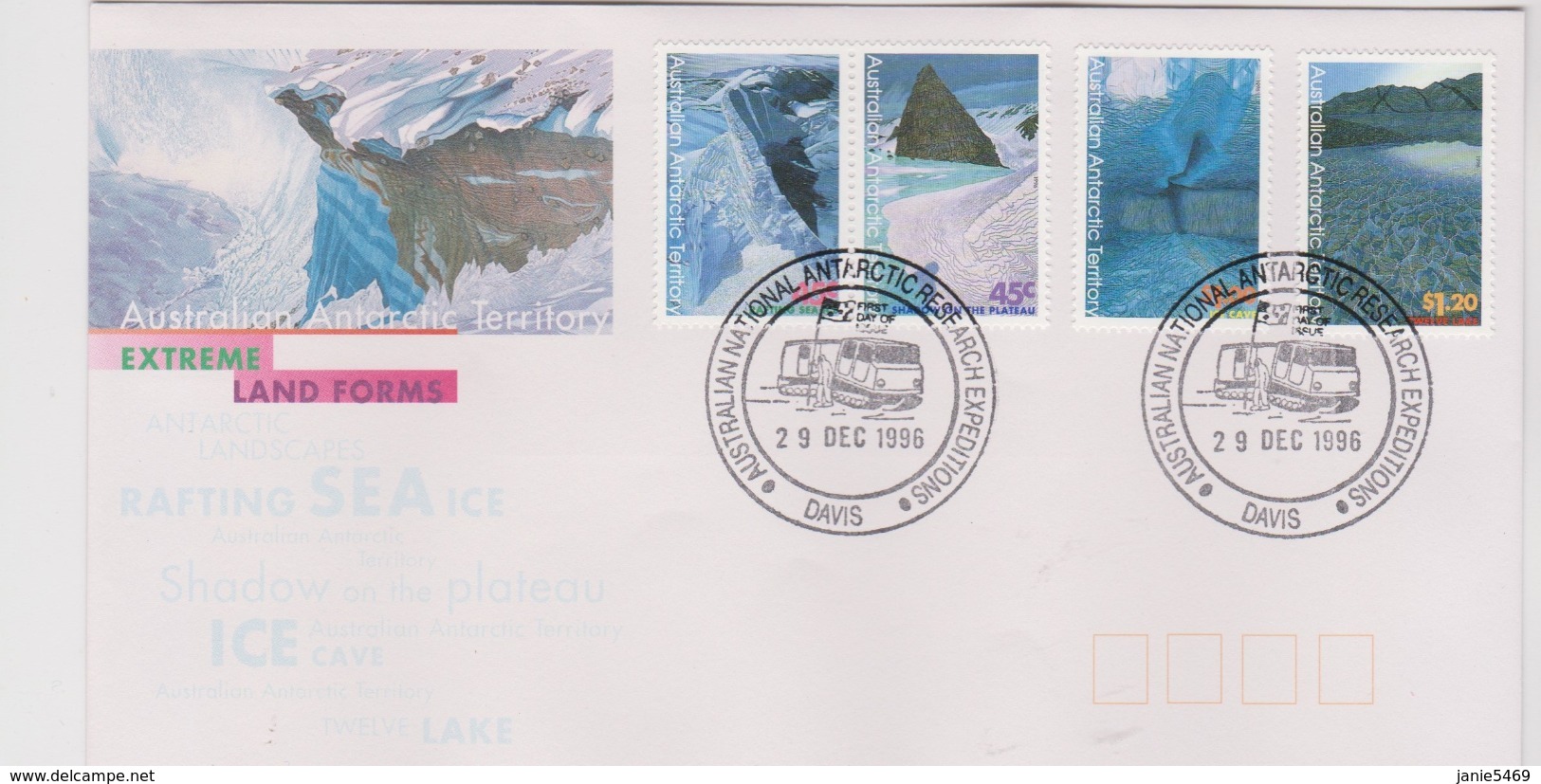Australian Antarctic Territory 1996 Extreme Landforms, Macquarie Base Postmark,FDC - FDC