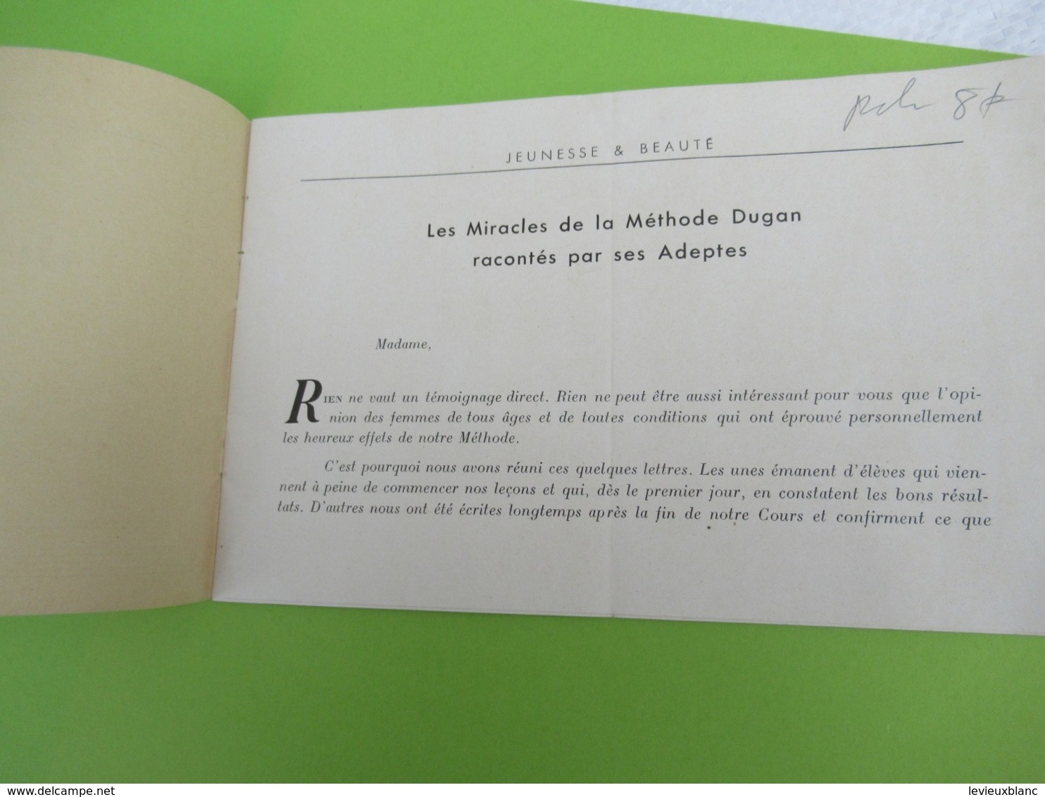 Fascicule Promotionnel/"JEUNESSE & BEAUTE"/Les Miracles De La Méthode DUGAN Racontés Par Ses Adeptes/Vers 1930   PARF204 - Altri & Non Classificati