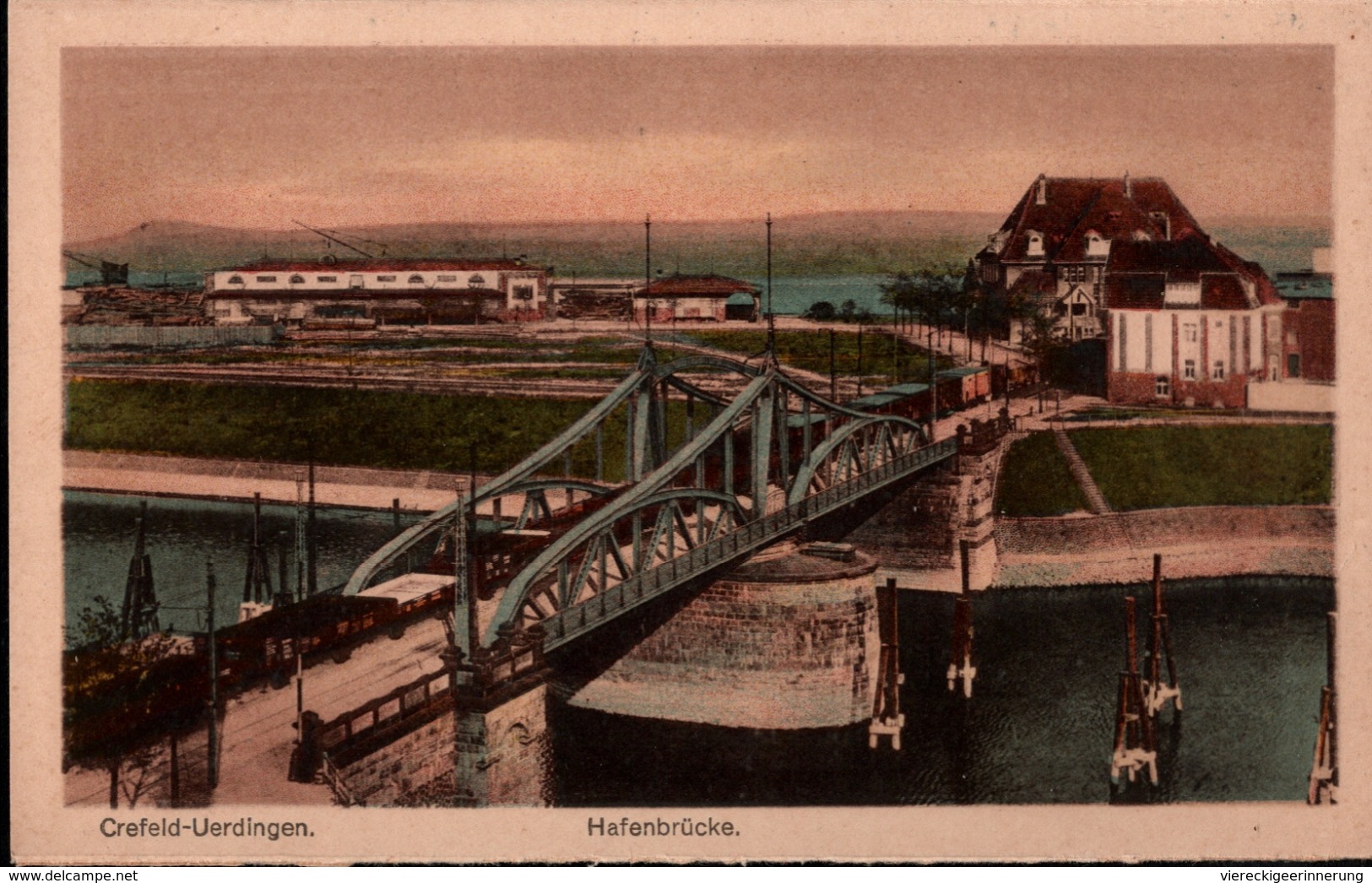 ! Alte Ansichtskarte Crefeld, Krefeld Uerdingen, Hafenbrücke - Bruggen