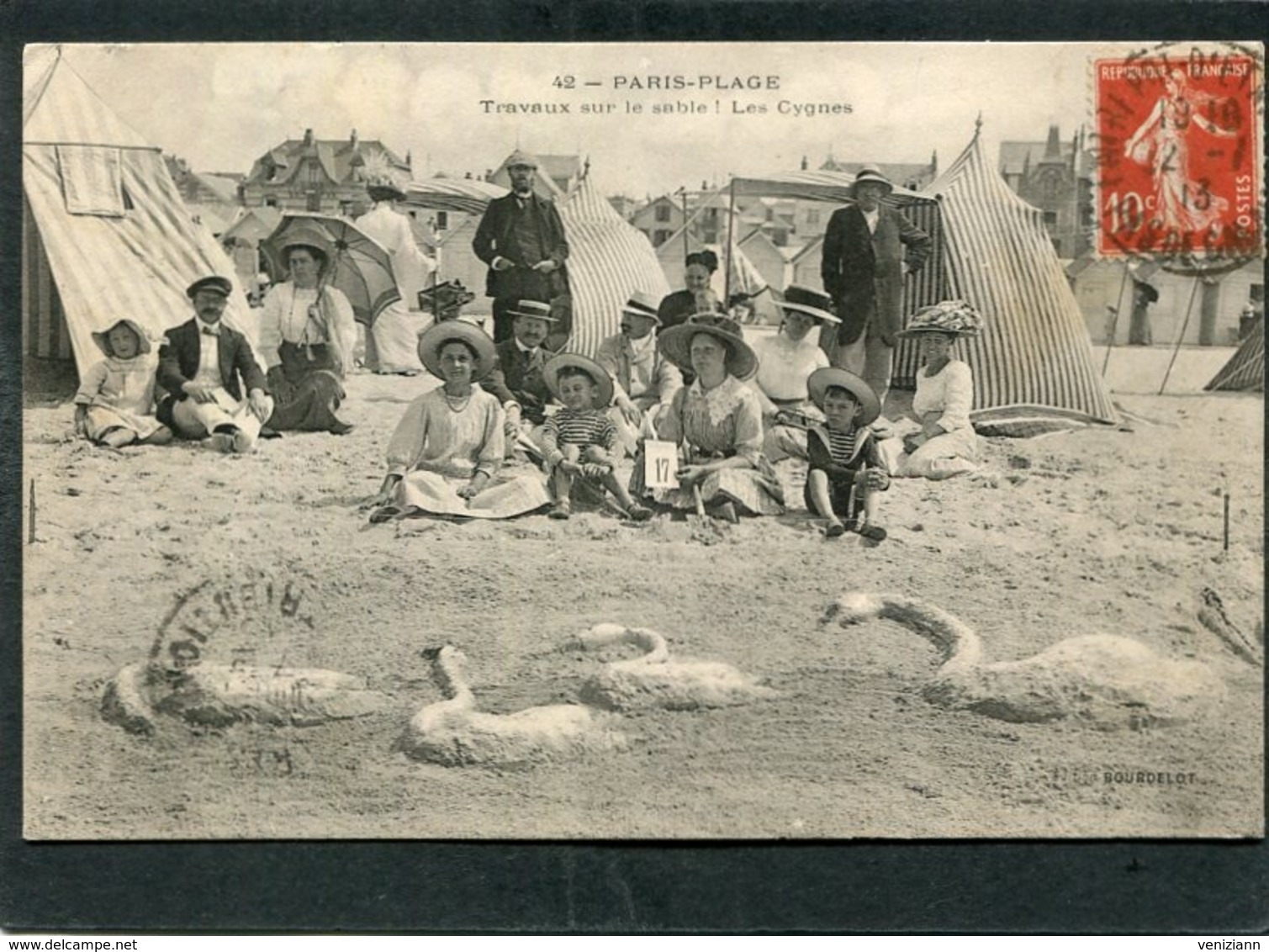 CPA - PARIS PLAGE - Travaux Sur Le Sable - Les Cygnes, Très Animé - Le Touquet