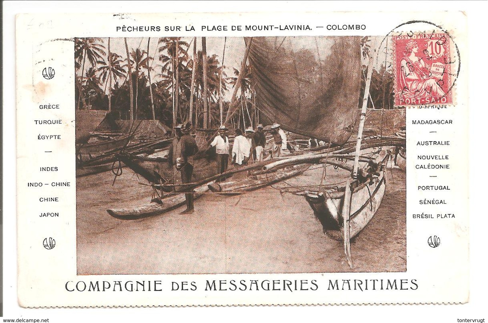 Port-Said Egypte 26.2.10 Compagnie Des Messageries Maritimes - Lettres & Documents