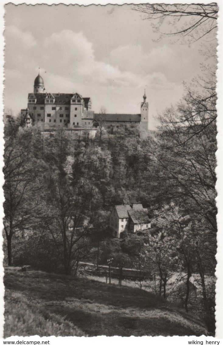 Lunzenau - S/w Blick über Die Mulde Zum Schloß Rochsburg - Lunzenau