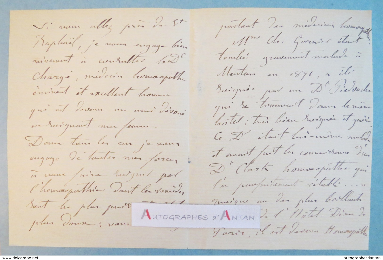 L.A.S 1886 Alfred De CURZON Peintre Migné-Auxances à VERNIER - Bracquemond Garnier Homéopathie Lettre Autographe Passy - Autres & Non Classés