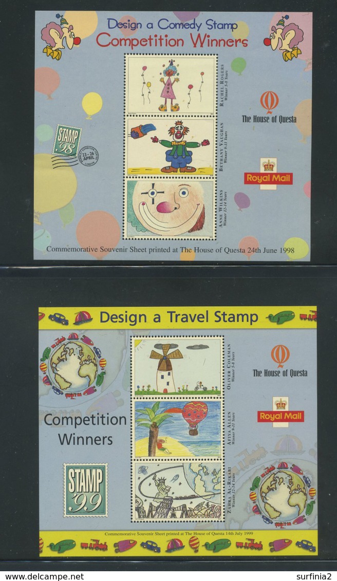 GREAT BRITAIN - DESIGN A STAMP COMPETITION WINNERS MINI-SHEETs X 4 DIFFERENT - Cinderella