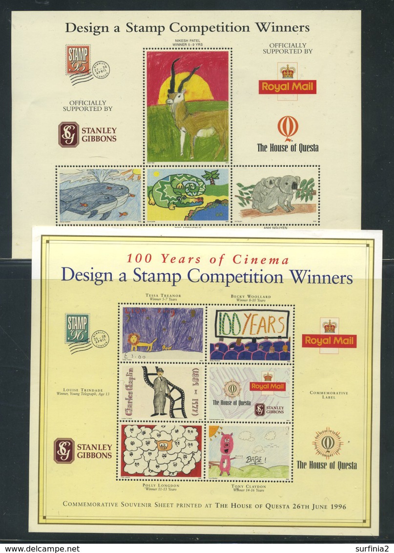 GREAT BRITAIN - DESIGN A STAMP COMPETITION WINNERS MINI-SHEETs X 4 DIFFERENT - Cinderella