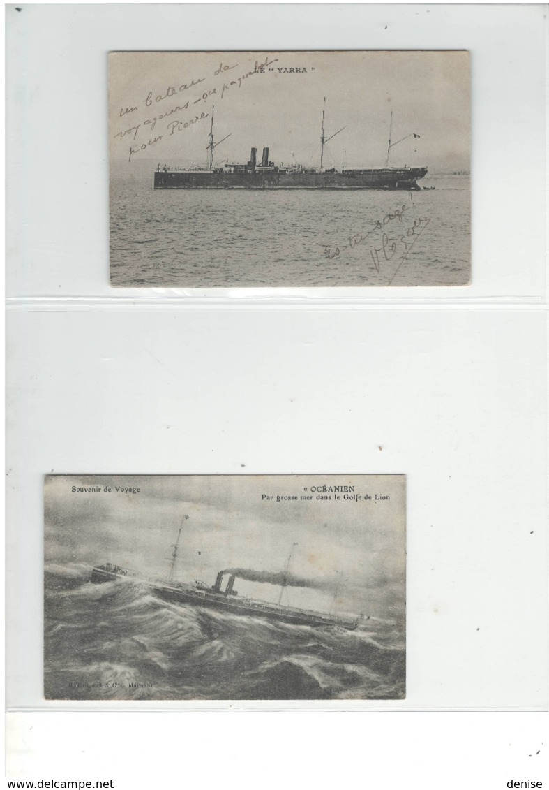 Collection de 60 Cartes postales des Paquebots et Navires francais : DEPART 1 EURO