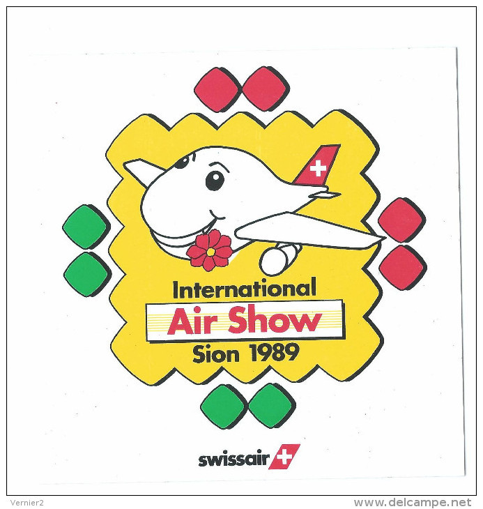 Air Show Sion 1989 -aviation - Avion - Swissair - Flugzeug - Airplane - Stickers