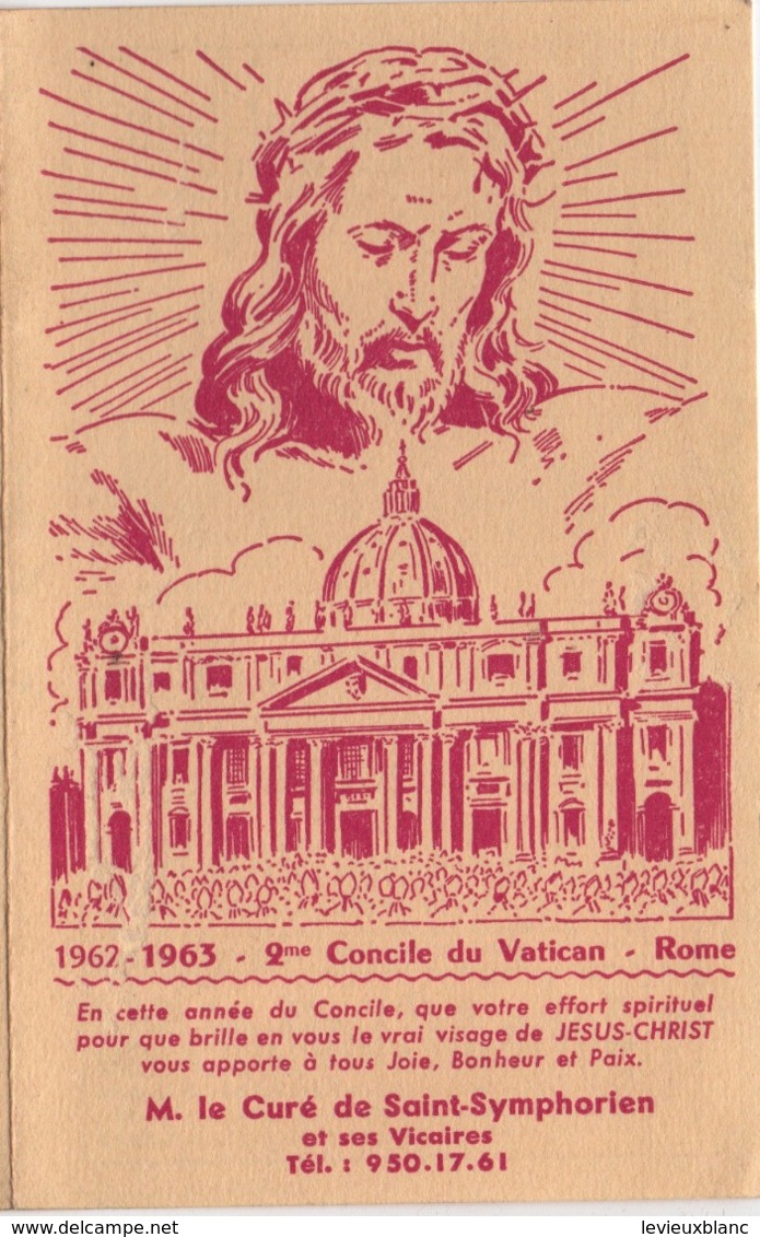 Calendrier Poche/2éme Concile Du VATICAN-Rome/ M Le Curé De St-Symphorien Et Ses Vicaires/1963             CAL464 - Altri & Non Classificati