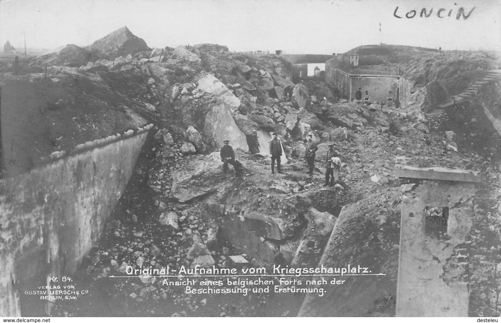 Carte Photo Original Aufnahme Vom Kriegsschauplatz Ansicht Eines Belgischen Forts - Loncin - Ans