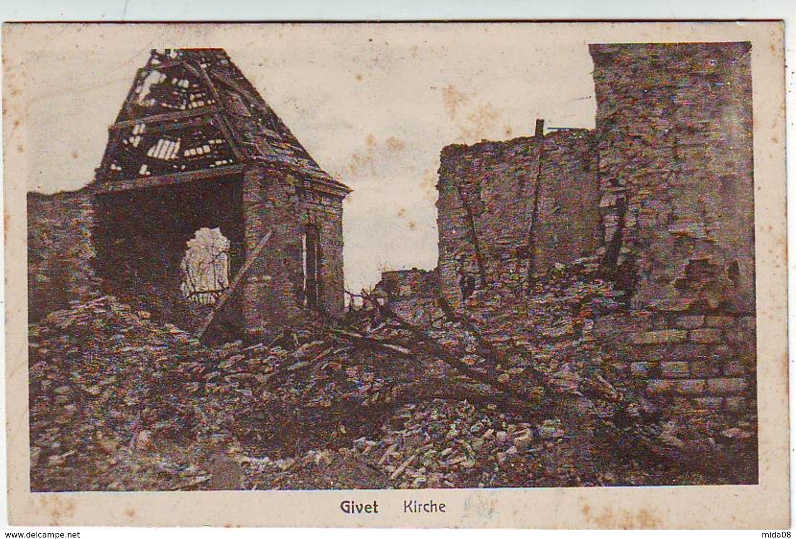 08.  GIVET . KIRCHE . RUINES . GUERRE DE 1914.1918 - Givet